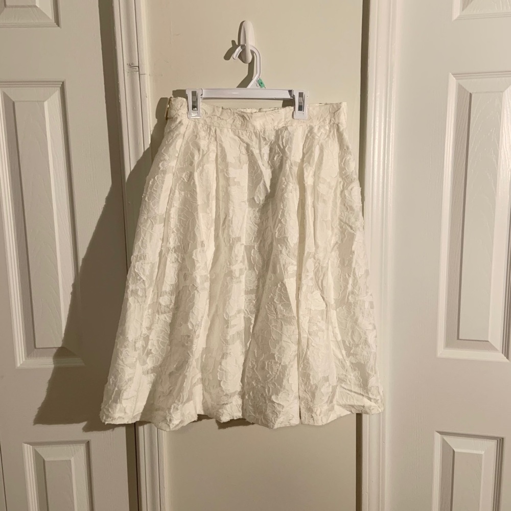 H&M white flare skirt
